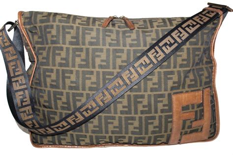 fendi zucca canvas messenger bag